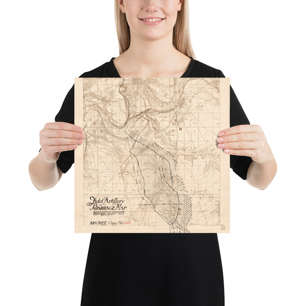 ANZAC Australian Field Artillery SECRET Barrage Map