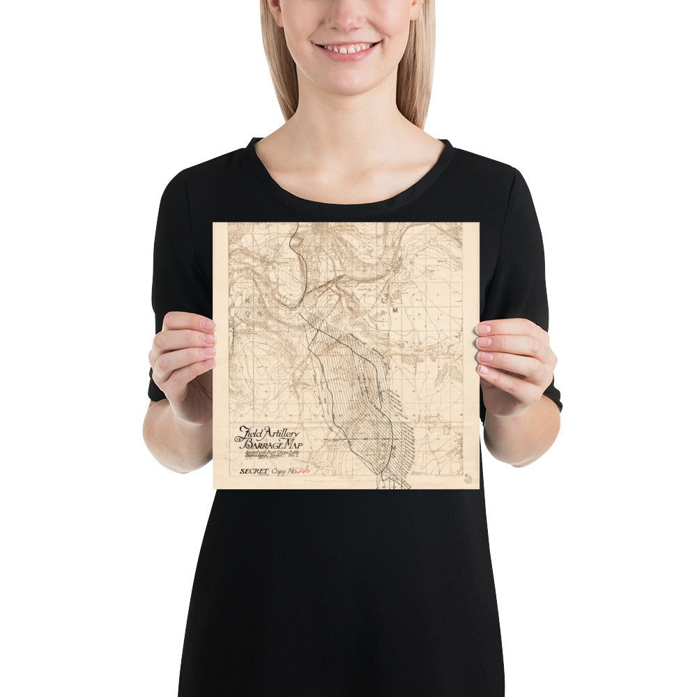 ANZAC Australian Field Artillery SECRET Barrage Map